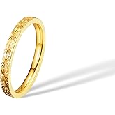 munone 2mm Gold Ring for Women Men,18k Gold Plated Titanium and Stainless Steel Band Ring