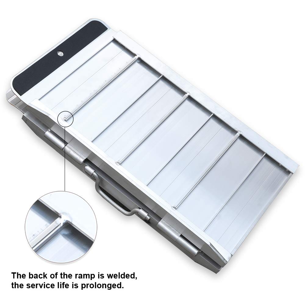 Ruedamann 2ft Wheelchair Ramp Threshold Ramp for Home Steps,Stairs,Doorways,Mobility Scooter, Folding Ramp for Wheelchairs with Non-Slip Surface (MR607WL-2)