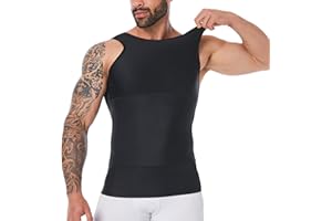 YOWODA Mens Body Shaper, Compression Shapewear Vest Slimming Undershirt Tank Top, Tummy Control Chest, Hide Gynecomastia