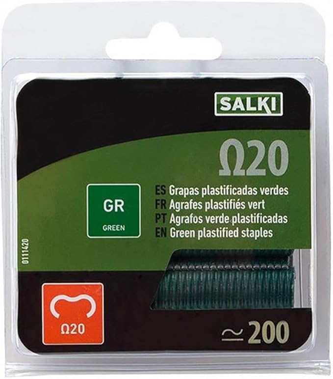Salki 0111420 Caja de Grapas, Verde, Set de 200 Piezas: Amazon.es: Bricolaje y herramientas