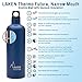 Laken Thermo Futura Vacuum Insulated Stainless Steel Water Bottle Narrow Mouth, 17 Ounce, Plain/Silver