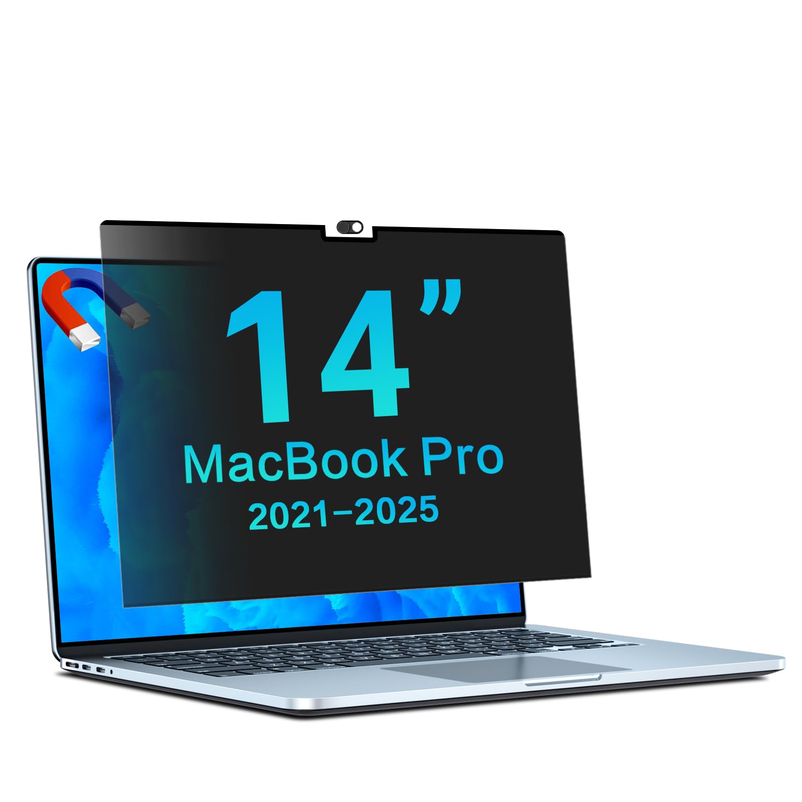 STARY Magnetic Privacy Screen Filter for Macbook Pro 14 inch (2021-2026, M1, M2,M3,M4,M5), Removable Easy On/Off Anti Blue Light Glare Laptop Privacy Screen, Compatible with Mac Pro 14.2" Laptop