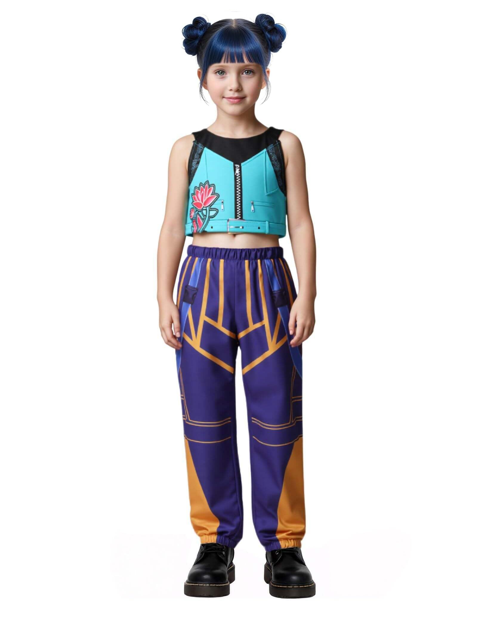 Photo 1 of FENFATUO Girls Pop Singer Dress Up Costume Kids Halloween Cosplay Stage Role Play Outfit