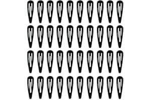 YOUNTIGER Set Large Size Hair Claws 50pack Black 2 Inch Barrettes Hair Clip Metal Snap Hair Clips