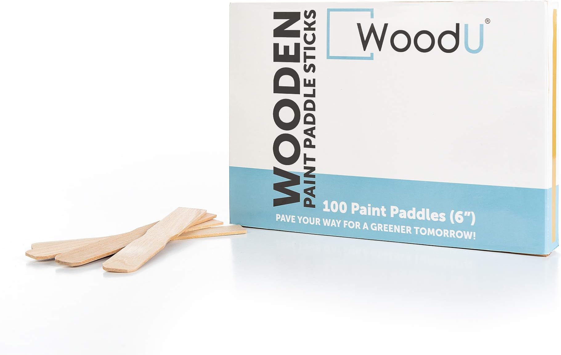 Wooden Paint Stir Sticks 6" 100 PCs - Craft Sticks for Art Projects, Epoxy Resin and Paint Mixer