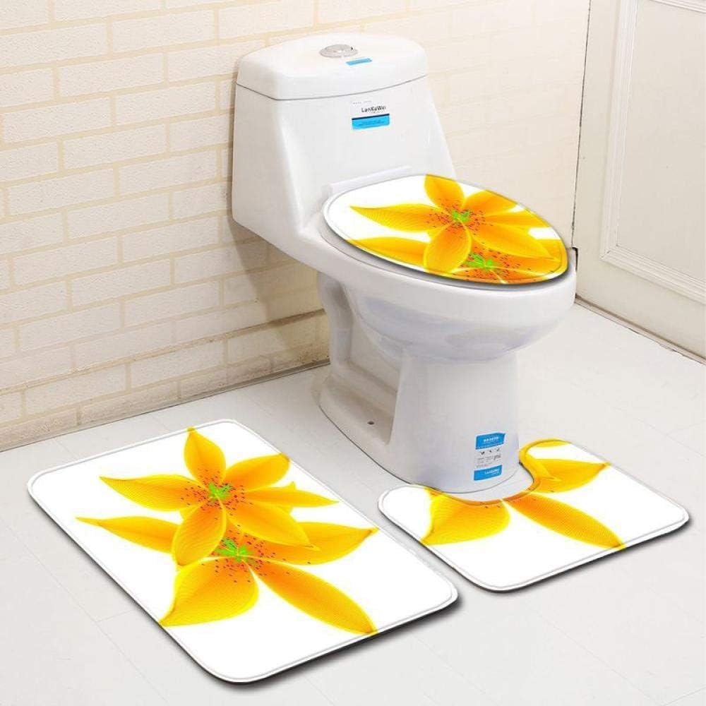 Giow Bathroom Mats Three Piece Toilet Set Toilet Three Piece Bathroom Mat Flower Mats Doormats