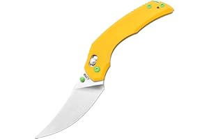 CJRB CUTLERY CJRB Nanner Folding Knife, 3.23" AR-RPM9 Steel Blade G10 Handle Pocket Knife for Men Women, Crossbar Lock EDC Knife for Camping Hiking, Designed by Dustin Rhodes(J1955 Yellow)