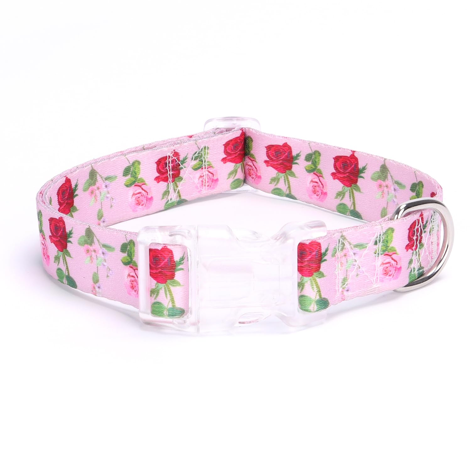 haoyueer Dog Collar for Small Medium Large Dogs, Adjustable Soft Puppy Cats Collars Multicolor Patterns Collars for Dogs Girl Boy Puppy Walking Running Training (XS, Roses)