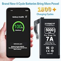 XYIRMCYF for Pixel 7A Battery, 5000mAh