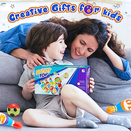 Qukir Bowling Set Kids, Toys for 2 3 4 Year Old Boy Girl Gift for 1-6 Year Olds Boys Toys Age 3-5 Toddler Toys Kids Toys Age 2-6 Outdoor Toy for 1-3 Year Old Learning Toy for 2 Year Old Kid Gifts