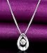Han han Sterling Silver Teardrop Necklace with Cubic Zirconia for Women - Love Heart Pendant for Mother's Day Gift