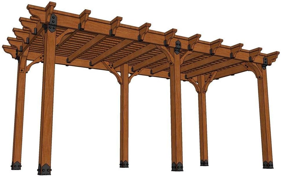 10 ft. x 20 ft. DIY Western Red Cedar Pergola in Vineyard