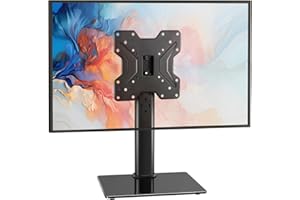 BFTOU Universal TV Stand for 13"–43" TVs Swivel 4 Level Height Adjustable Table Top TV Mount Stand Holds up to 77lbs