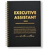 Lhbfsaz Executive assistant, Funny Black Gold Hardcover 160 Pages Spiral Notebooks, Conference notebook, Office Inspirational Gift, Appreciation Gifts for Leader Colleague