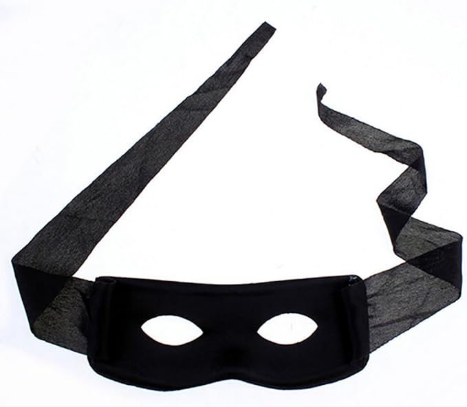 Black Zorro Face Eye Mask Robber Burglar Mens Cat Woman Masquerade