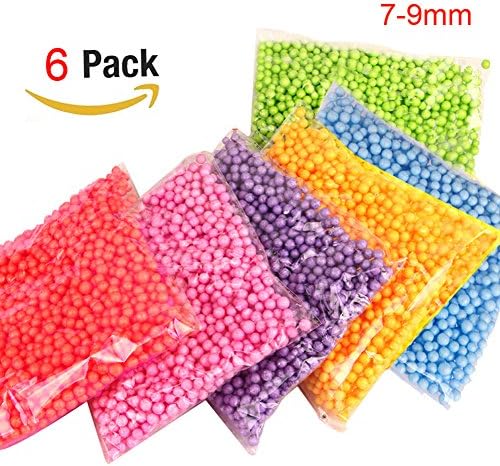Pack of 6 Styrofoam Balls 0.21-0.27 Inch Assorted Color Foam Balls For Slime Making Floral Decoration Household School Arts Crafts Supplies