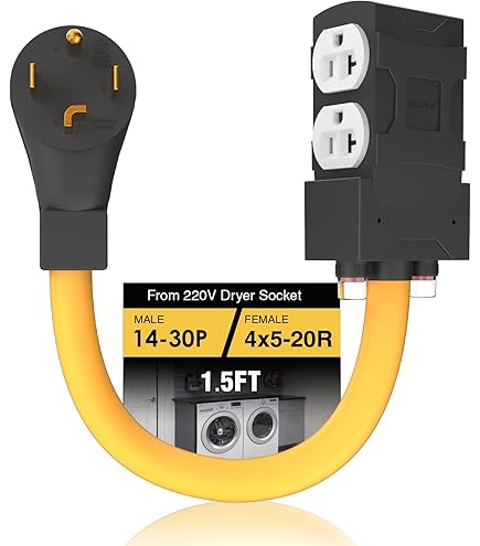 Parkworld 64682 Generator 30A to 20A, 220v to 110v Adapter Cord