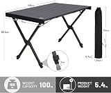 Timber Ridge Folding Camping Table 108x71cm Aluminum 100kg Black view 3