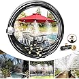 LANDGARDEN Misting Cooling System, Pre-Assembled Misting Kit,33FT (10M) Misting Line + 10 Brass Mist Nozzles + a Brass Adapter(3/4") Outdoor Mister for Patio Garden Greenhouse Trampoline Sprinkle