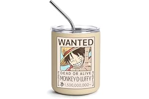 BayJew 12 oz Vacuum Insulated Tumblers with Lid and Straw, Double-Walled Stainless Steel Coffee Mug for Office Home,Cute One Piece Manga Anime Gifts
