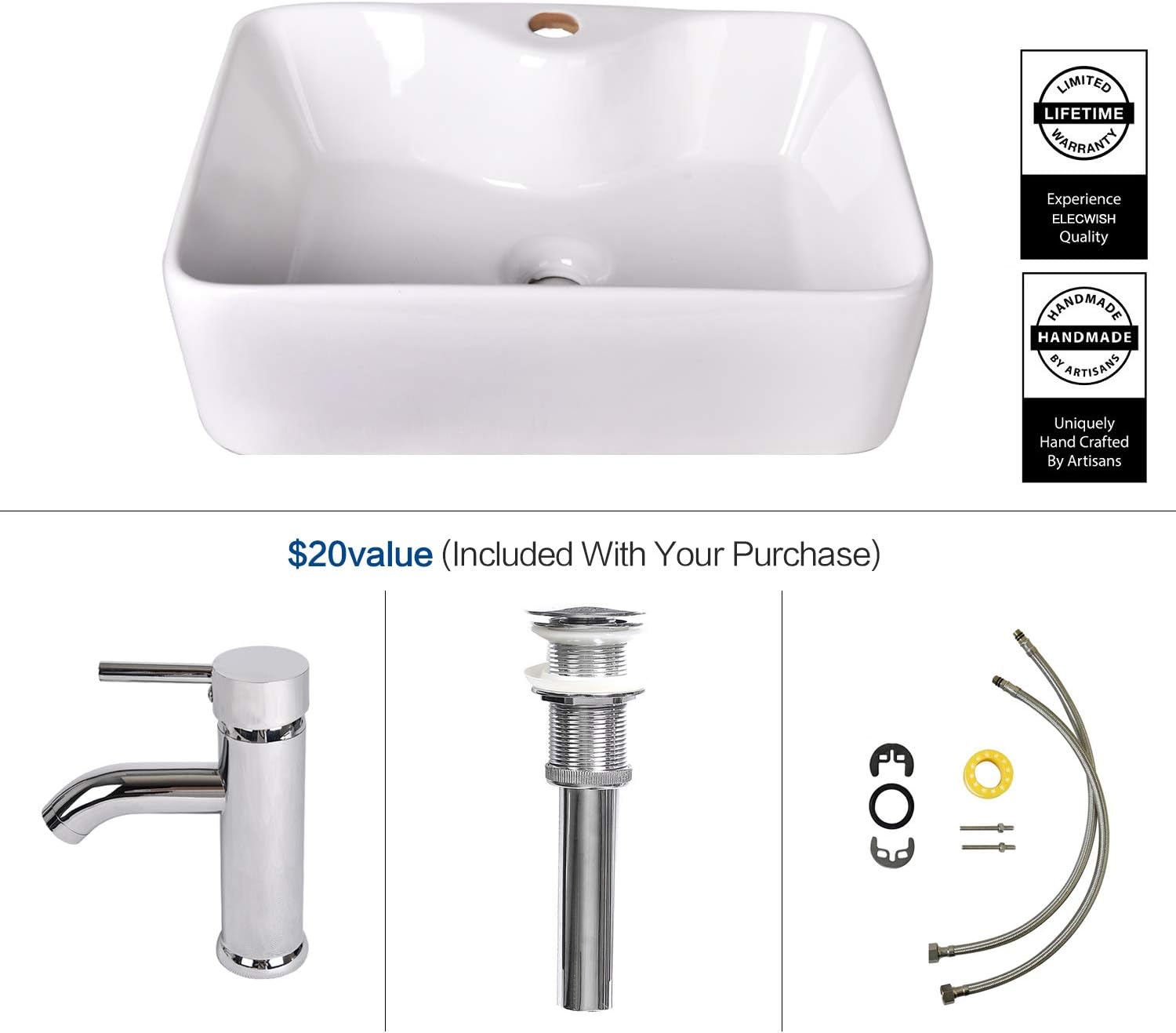 Amazon Com 28 Inch Bathroom Vanity And White Ceramic Sink Combo With Mirror And 1 5 Gpm Chrome Water Save Faucet And Solid Brass Pop Up Drain Kitchen Dining