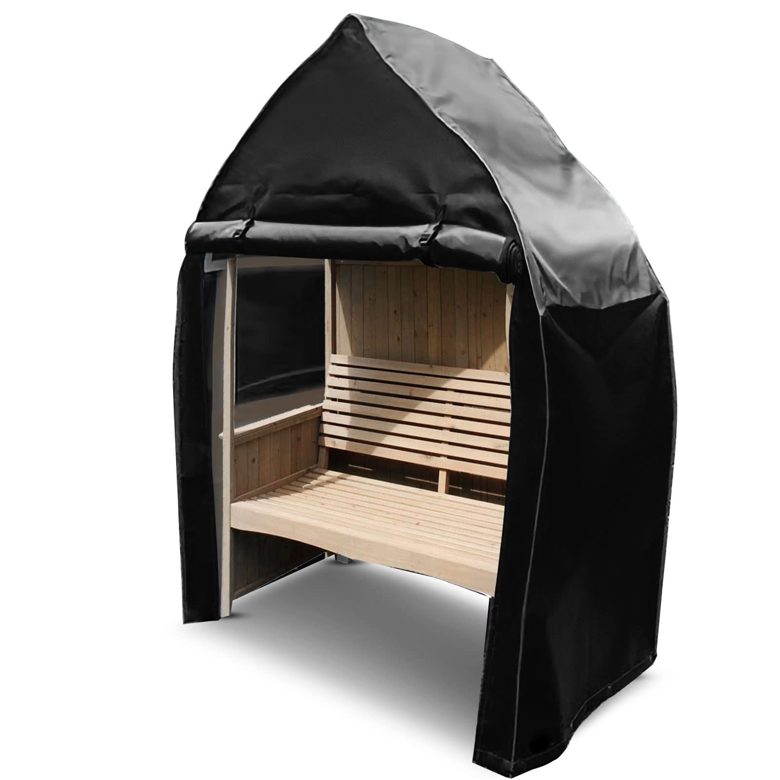 KEKAFU Garden Arbour Cover, Black, Waterproof, 138L*90W*218H