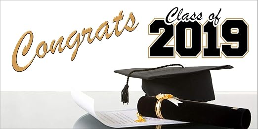 Amazon Com Class Of 2019 Graduation Banner 34x96 Inch Home