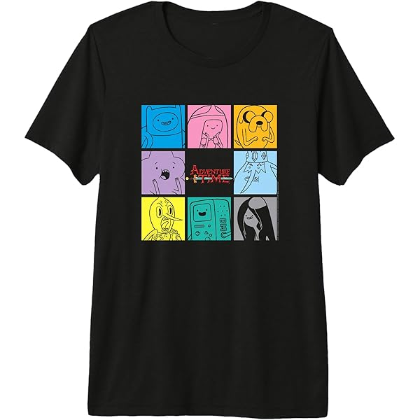 Amazon.com: Adventure Time Pop Art Character Grid Cartoon T-Shirt