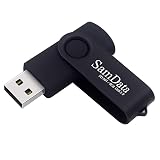 SamData USB Flash Drive 8GB 1 Pack USB 2.0 Thumb Drive Swivel Memory Stick Data Storage Jump Drive Zip Drive Drive with Led Indicator (Black, 8GB-1Pack)
