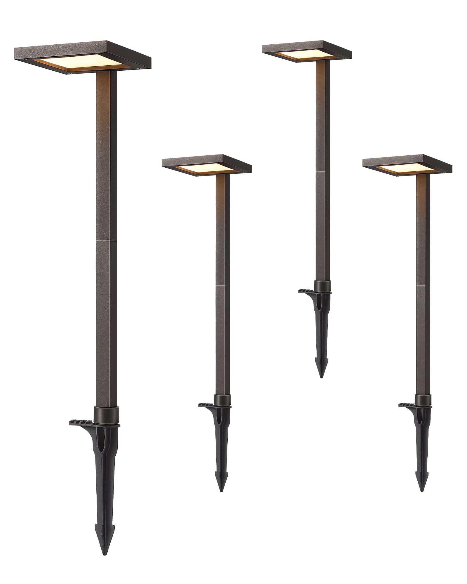 Photo 1 of EDISHINE Low Voltage Landscape Lighting, 5.6W 151LM 3000K 50,000 Hrs Waterproof LED Pathway Lights, 12V Aluminum Outdoor Landscape Lighting with Connectors for Yard, Garden, Walkway, 4 Pack