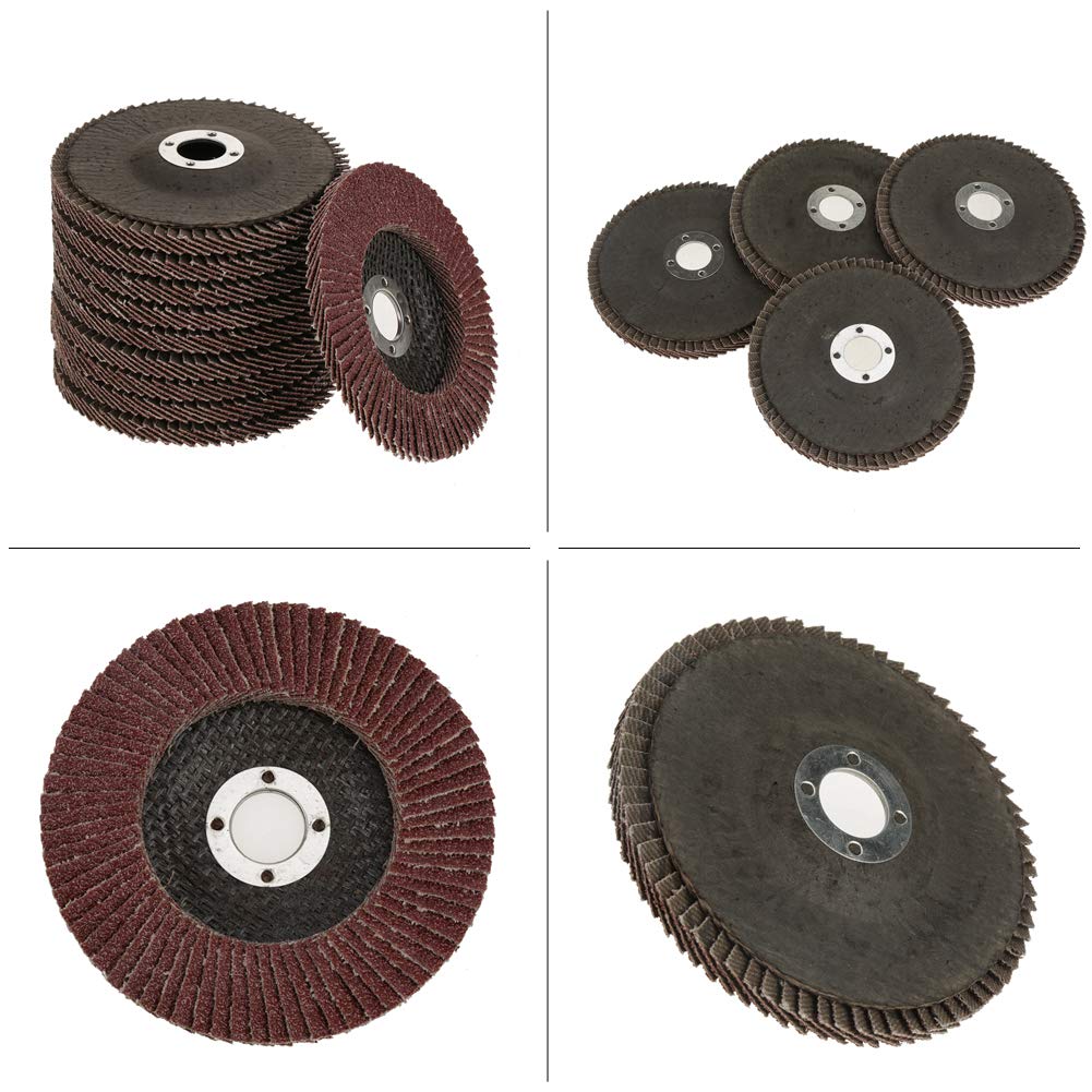 10Pcs Grit 60 Grinding Sanding Disc Polishing Wheel Grinding Flap Disc 100 * 6 * 16 mm Brick Red