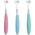 Trueocity Extra Soft Toddler Toothbrush, 3 Pack, Pink, Green, Blue, Manual, Baby Toothbrush