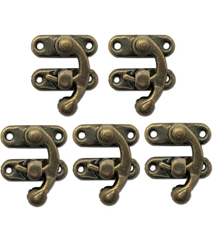 MY MIRONEY 4-Pack Decorative Latch Hasps With Chain – Vintage Bronze Box Latch Lock Hardware For Jewelry Boxes, Wooden Chests, And Toolboxes
