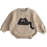 Cherie Kids 100% Cotton 1-5T Pouch Pocket Knit Toddler Baby Boy Girl Unisex Pullover Sweater Outfits Fall Winter Spring