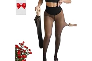New Compression Band Model One-Seam Translucent Fleece Lined Tights, Plus-Size Magic Fleece Lined Leggings for Women