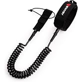 Abahub Coil SUP Leash,10 ft Coiled Paddle Board Leashes,5/7mm Legrope Strap | Paddle Board Ankle Strap,Durable,No-Tangle,Anti-Slip