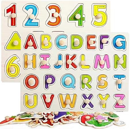 Amazon C0rper T0ys 木製パズル パズルを練習する 多様な動物英単語 職業英単語 数字とアルファベットの練習 多種類のパズル 5点セット5つのスタイルをランダムに組み立てます ８才以上 プレゼント クリスマス 71pcs ジグソーパズル おもちゃ