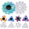 NiArt Fidget Finger Spinner DIY Epoxy Resin Casting Silicone Mold Kit 5 Molds with 10 Bearings Set, Stress Reliever Hand Fidget Toy Gift for Kids and Adults Art Crafts Home Decorations Jewelry (Set A)