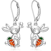 Talonior Bunny Earrings for Women Easter Earrings Carrot Egg Dangle Drop Sterling Silver Cute Animal Bunny Rabbit Jewelry Gifts
