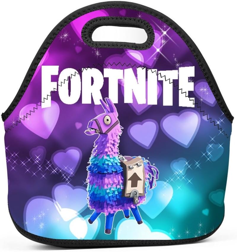 YUSMO Llama Neoprene Lunch Bag Thick Insulated Thermal Lunch Tote Waterproof Outdoor Travel Picnic Carry Case Lunchbox Handbags with Zipper for Womens Boys Girls and Mens