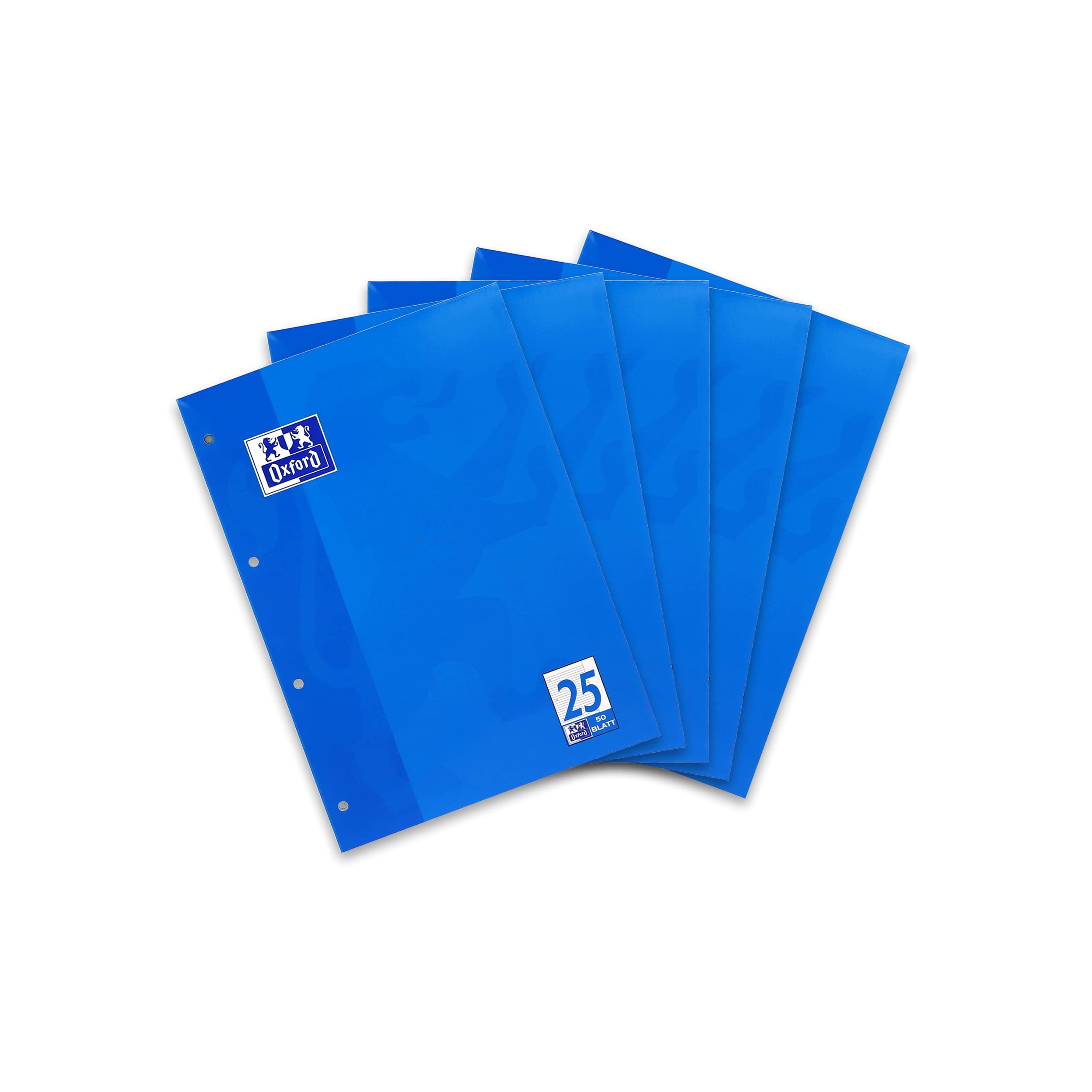 Hamelin Paperbrands 384405025 School Notepad A4 Optik Paper 90 g/m² 9 mm Ruled with Margin Pack of 5 x 50 Sheets