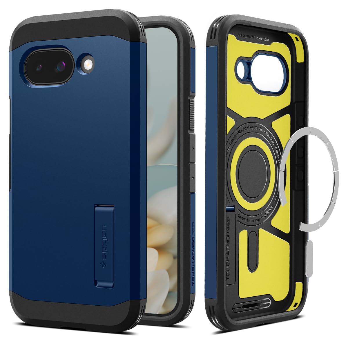 Spigen for Pixel 9a Case, Tough Armor (Ai) MagFit (2025) [Compatible with MagSafe Accessories] - Navy Blue