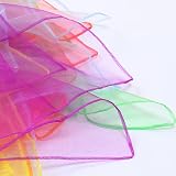 Dimoxii 20 Pcs Dance Sensory Scarves 60x60 cm 20 Cols Rainbow Silk Scarves view 6