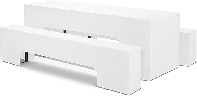 Hussenkönig Hussen für Bierzeltgarnitur & Biertisch-Hussen & Bierbank-Hussen 5 tlg Set für 50cm breite Festzeltgarnitur gepol