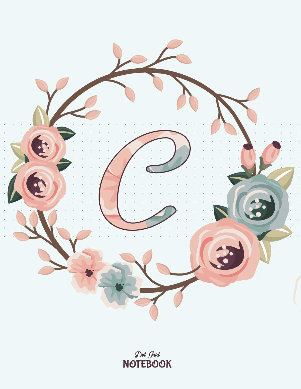 Dot Grid Notebook Floral Letter C 8 5x11 With 108 Numbered Pages Bullet Dotted Grid Journal For Bespoke Planning Press Flower Petal Amazon Com Books