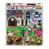 Funny Farm Animal Flexible Gel Clings – CPSC Certified Safe Window Clings for Kids and Toddlers – Removable Reusable Gel Decals for Home, Travel or Classrooms – Rooster, Chicks, Pig, Cow and More