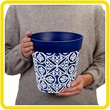 Hum Flowerpots 22cm Set of 3 Plastic Plant Pots Indoors Outdoors Colourful view 3