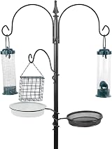 DIVCHI Bird Feeders Hanging Station with 3 Tubes & 3 Hooks, Metal Pole view 3