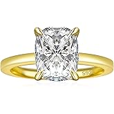 JALOKIVI 925 Sterling Silver Engagement Rings for Women Cushion Cut Cubic Zirconia Wedding Promise Rings for Her Size 4-12.5