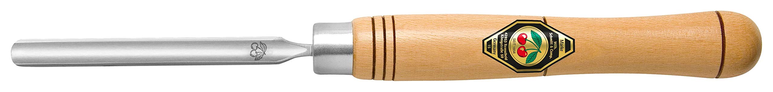 Kirschen 1631012 Short/Hollow Turning Chisel with Handle, Beige/Silver, 12 mm